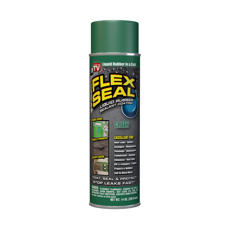 FLEX SEAL FAMILY OF PRODUCTS - Flex Seal Family of Products Flex Seal Green Rubber Spray Sealant 14 oz - Case of 6