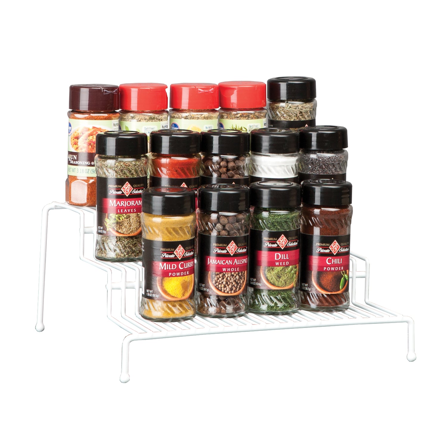 Grayline 4-1/2 in. H X 10-1/2 in. W X 9 in. L PE Coated White Tiered Shelf Organizer