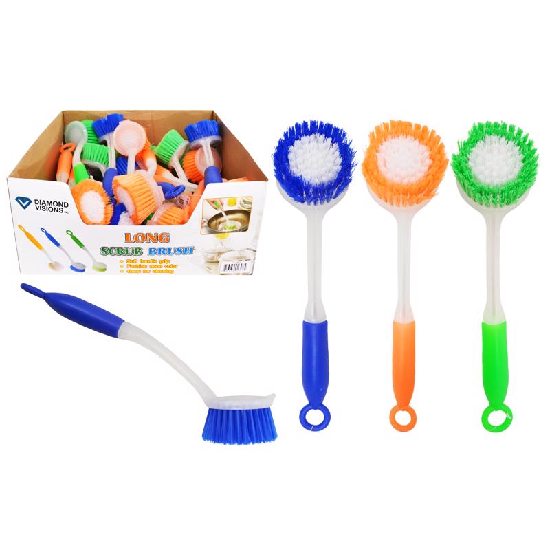 DIAMOND VISIONS - Diamond Visions Soft Bristle 7 in. Plastic Handle Long Handle Scrub Brush - Case of 24