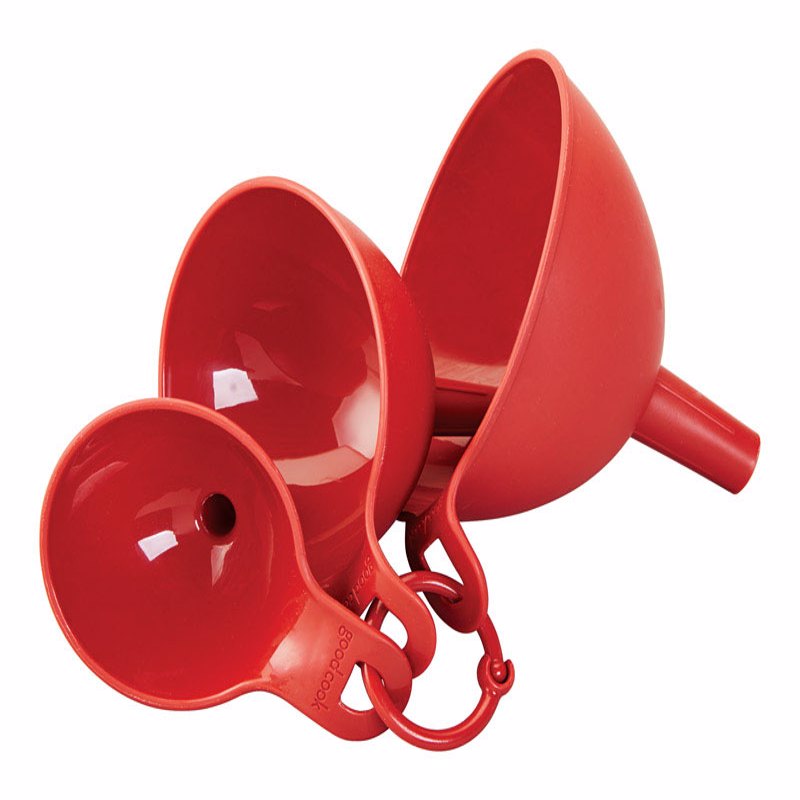 GOOD COOK - Good Cook Red Plastic Funnel Set