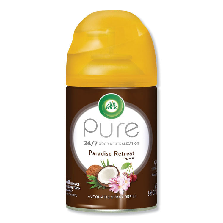 Air Wick - Freshmatic Life Scents Ultra Refill, Paradise Retreat, 5.89 oz Aerosol Spray, 6/Carton