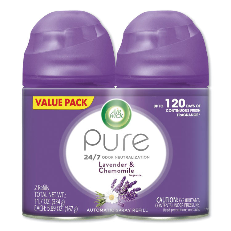 Air Wick - Freshmatic Ultra Spray Refill, Lavender/Chamomile, 5.89 oz Aerosol Spray, 2/Pack, 3 Packs/Carton