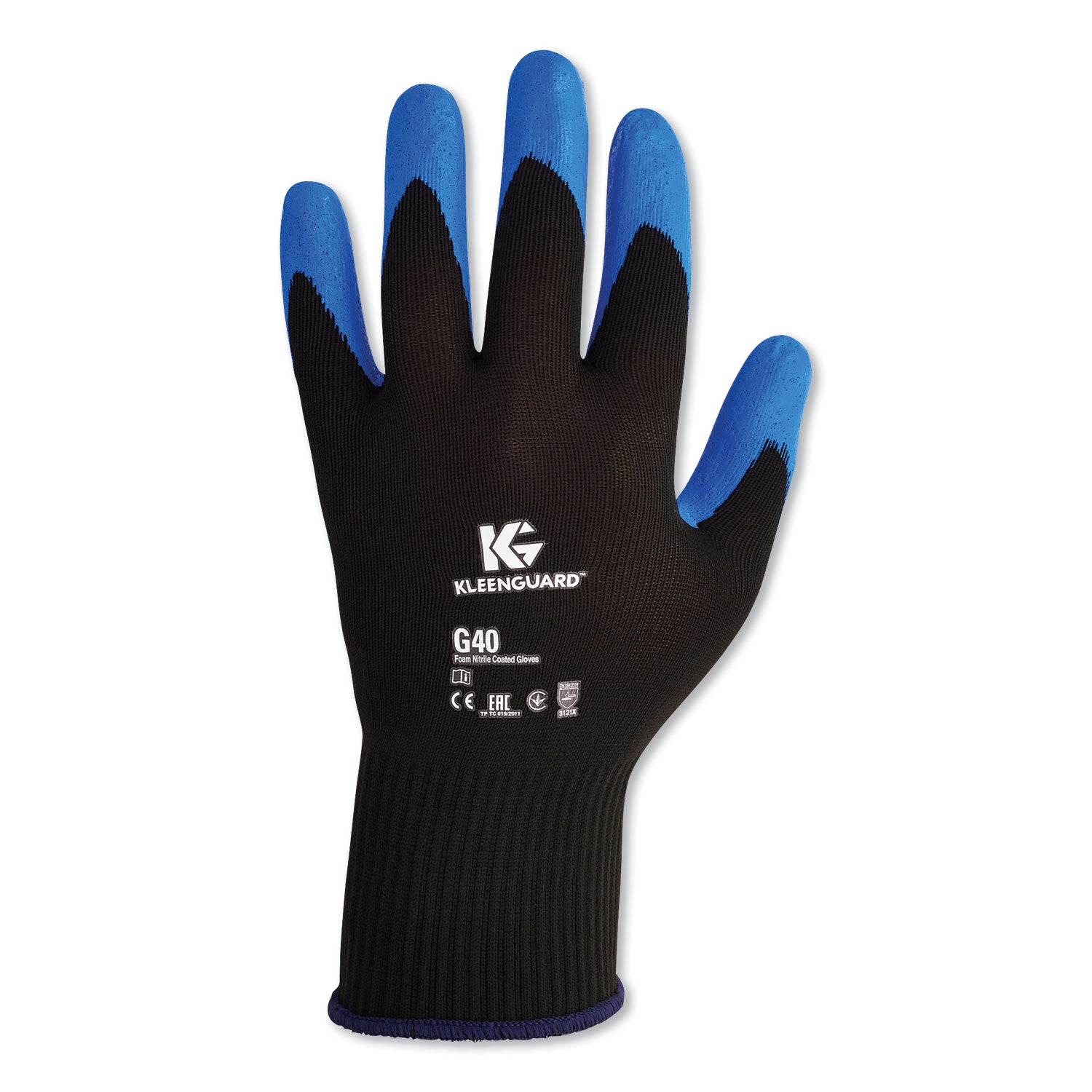 G40 Foam NITRILE Coated Gloves, EN388: 3121X, 9.06" Long, Medium (Size 8), Blue/Black, 12 Pairs