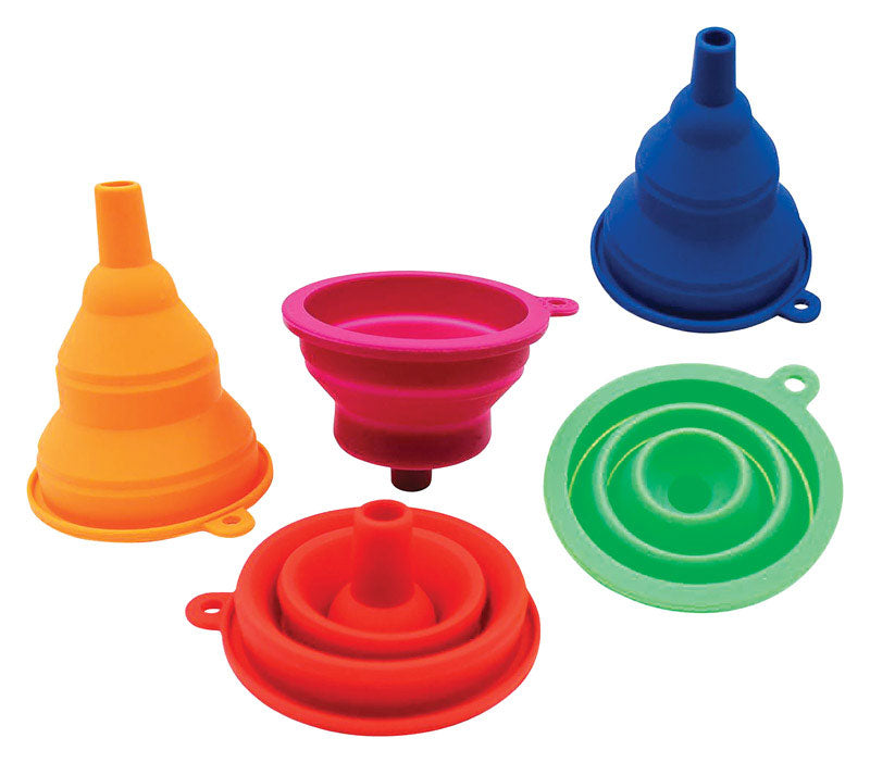 DIAMOND VISIONS - Diamond Visions Assorted 4 in. H Silicone Extendable Funnel - Case of 36