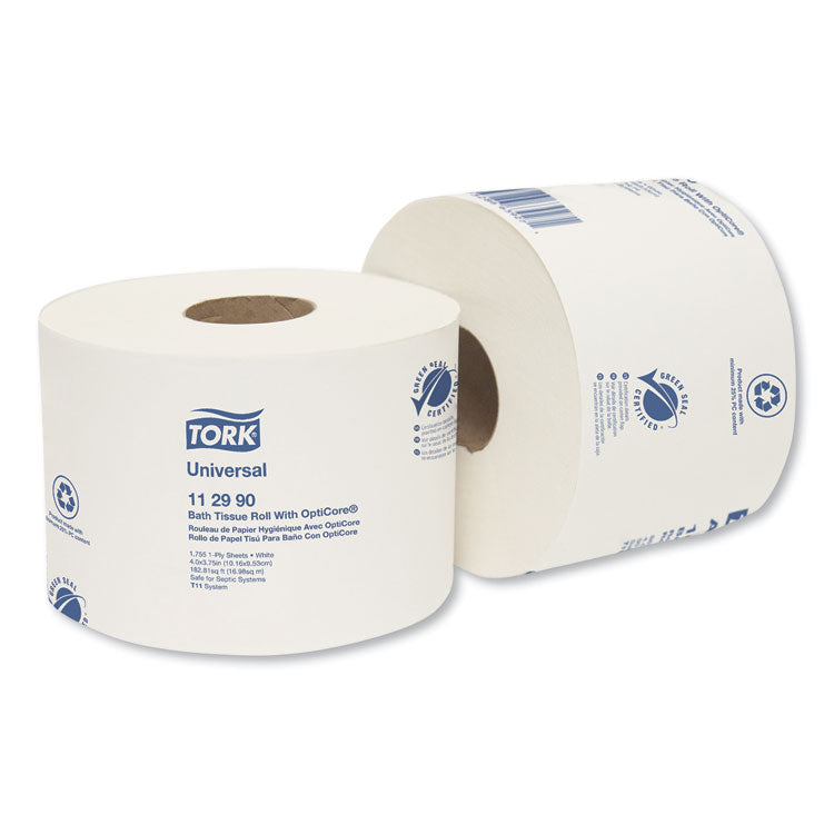 Tork - Universal Bath Tissue Roll with OptiCore, Septic Safe, 1-Ply, White, 1,755 Sheets/Roll, 36/Carton