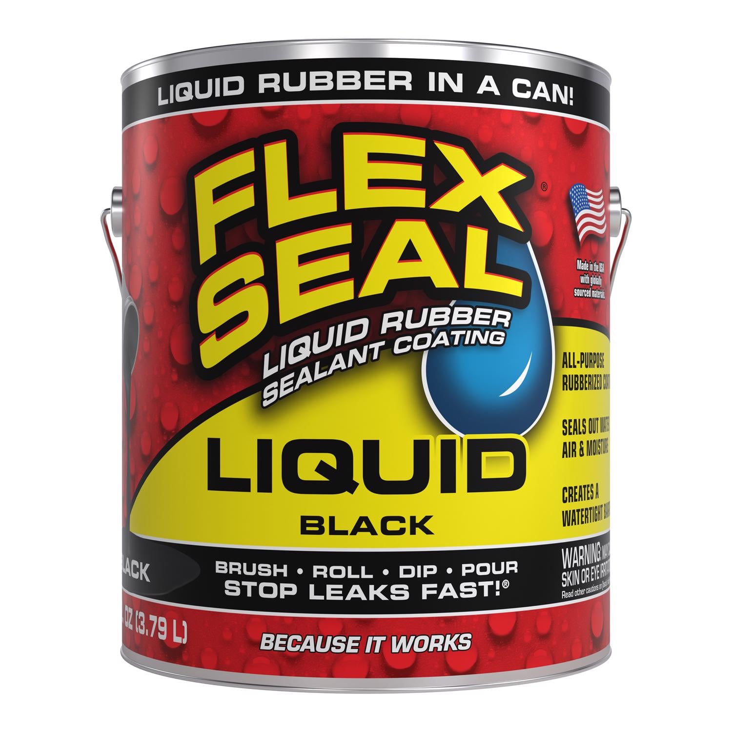 Flex Seal Family of Products Flex Seal Black Liquid Rubber Sealant Coating 128 fl. oz. - Case of 2