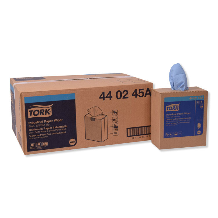 Tork - Industrial Paper Wiper, 4-Ply, 8.54 x 16.5, Blue, 90 Towels/Box, 10 Boxes/Carton