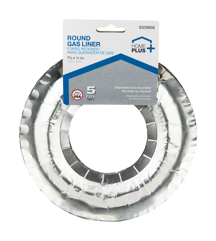 HOME PLUS - Home Plus Durable Foil 7 5/8 in. Gas Burner Liner Silver 5 pk - Case of 12