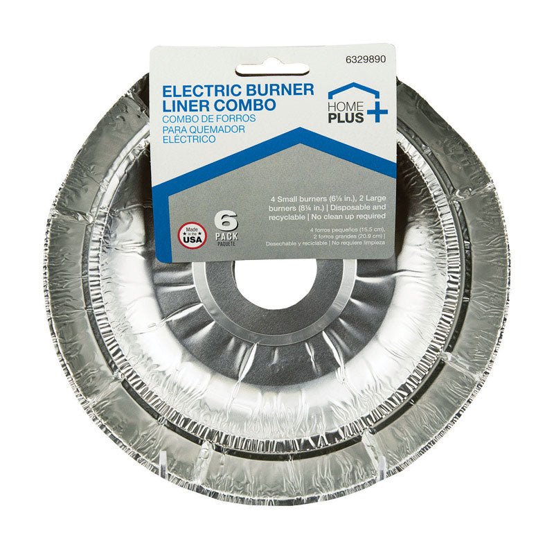 HOME PLUS - Home Plus Electric Burner Liner Silver 6 pk - Case of 12