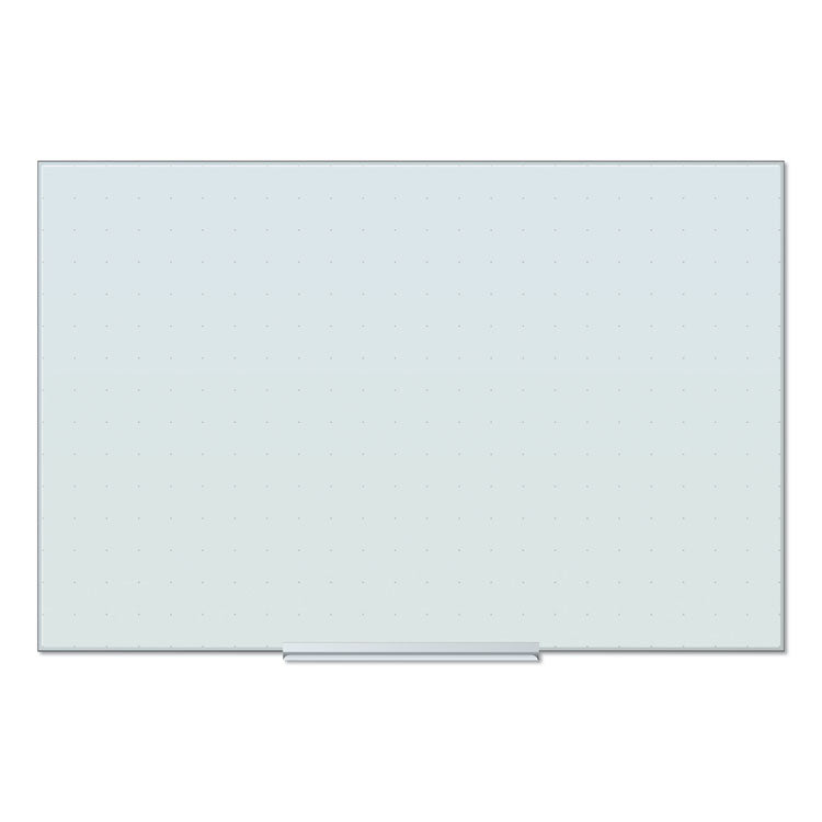 U Brands - Floating Glass Ghost Grid Dry Erase Board, 35 x 23, White