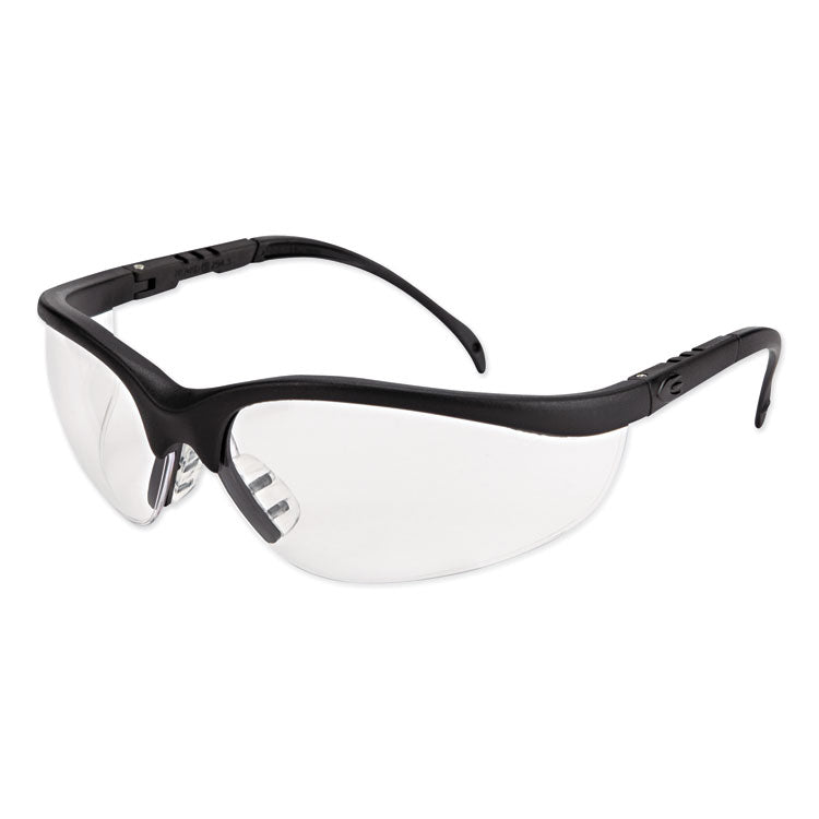 MCR Safety - Klondike Safety Glasses, Matte Black Frame, Clear Lens, 12/Box
