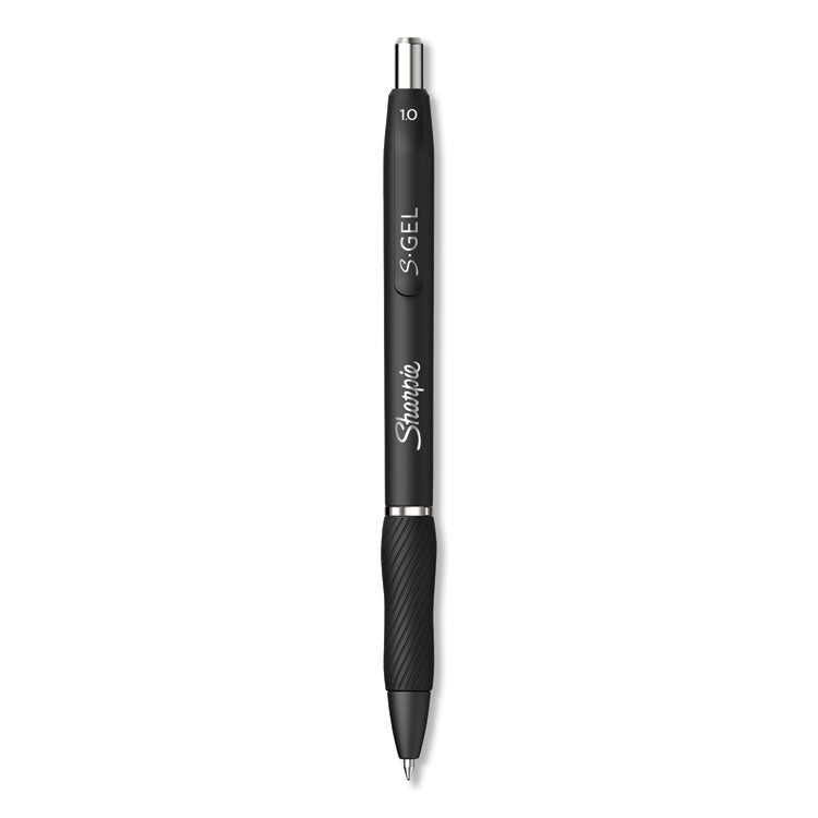 Sharpie S-Gel - S-Gel High-Performance Gel Pen, Retractable, Bold 1 mm, Black Ink, Black Barrel, Dozen