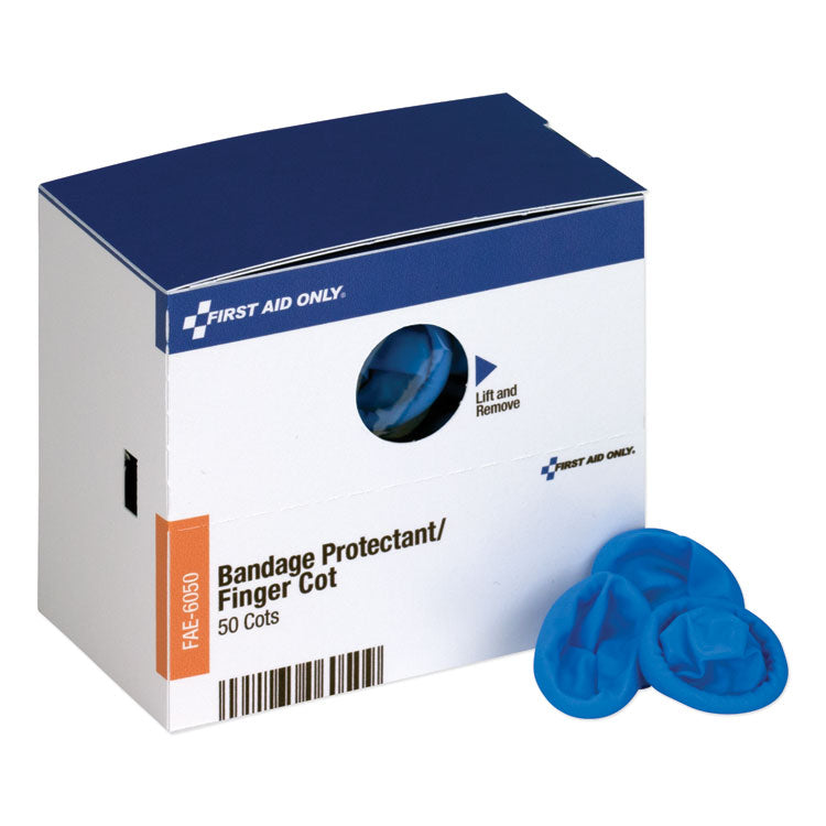 First Aid Only - SmartCompliance Refill Finger Cots, Blue, Nitrile, 50/Box