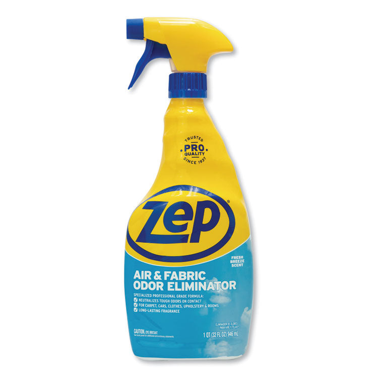 Zep Commercial - Air and Fabric Odor Eliminator, Fresh Scent, 32 oz Bottle, 12/Carton