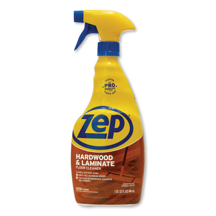 Zep Commercial - Hardwood and Laminate Cleaner, 32 oz Spray Bottle, 12/Carton