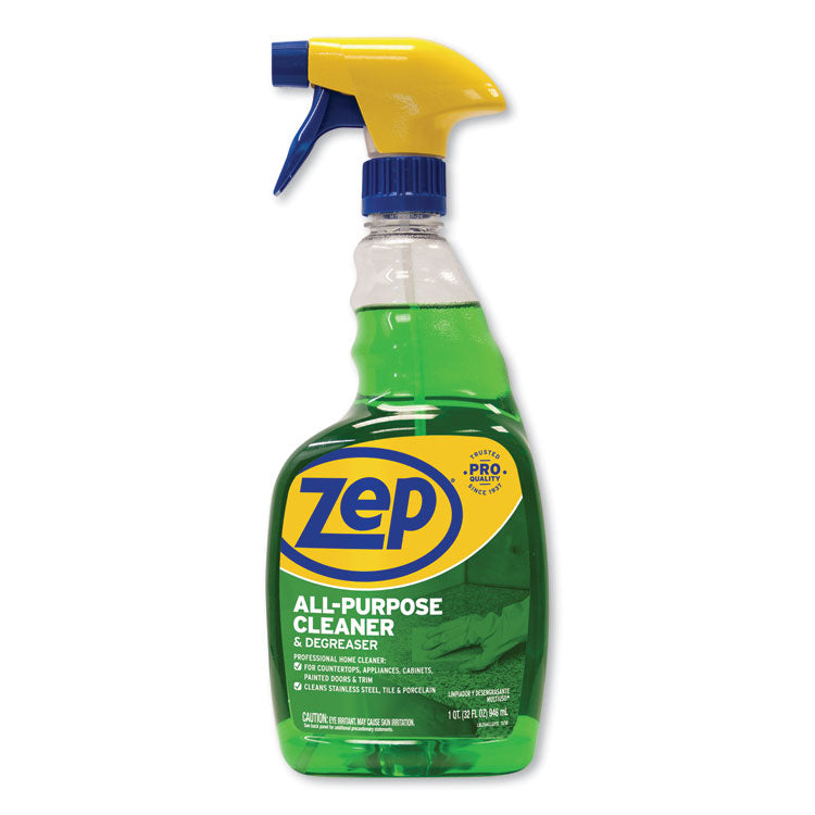 Zep Commercial - All-Purpose Cleaner and Degreaser, Fresh Scent, 32 oz Spray Bottle, 12/Carton