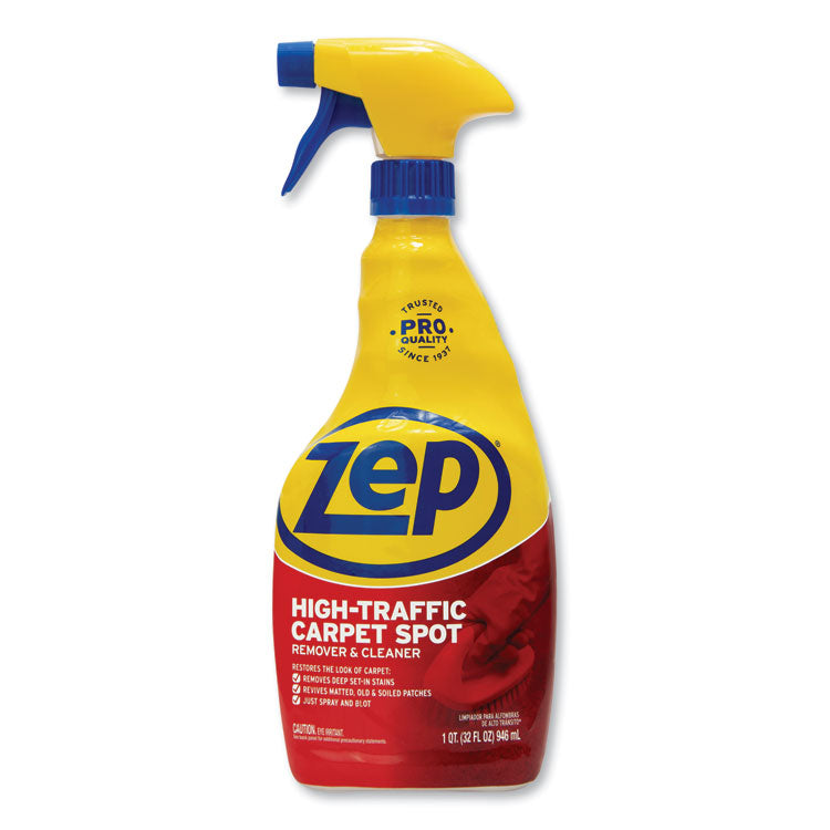 Zep Commercial - High Traffic Carpet Cleaner, Fresh Scent, 32 oz Spray Bottle, 12/Carton
