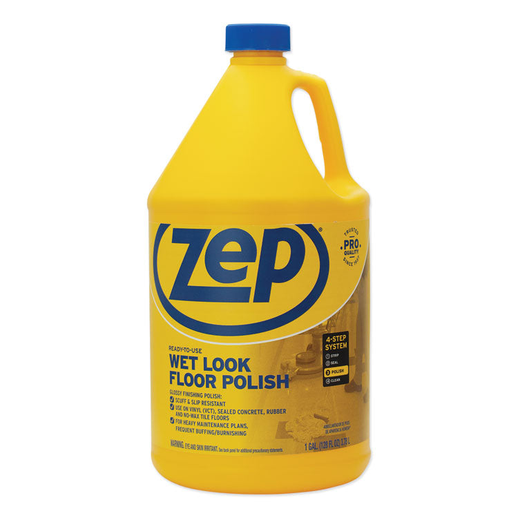 Zep Commercial - Wet Look Floor Polish, 1 gal, 4/Carton
