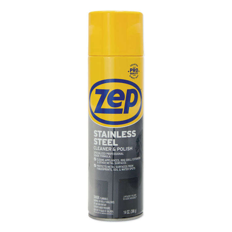 Zep Commercial - Stainless Steel Polish, 14 oz Aerosol Spray, 12/Carton