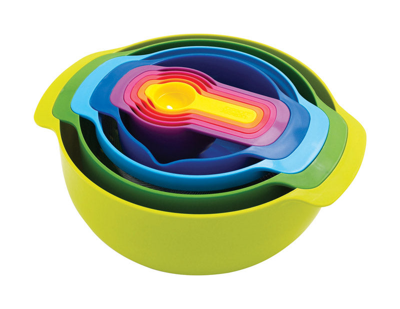 JOSEPH JOSEPH - Joseph Joseph Nest 3 qt Polypropylene Multicolored Mixing Bowls and Measuring Set 9 pc