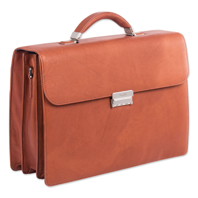 Swiss Mobility - Milestone Briefcase, Fits Devices Up to 15.6", Leather, 5 x 5 x 12, Cognac