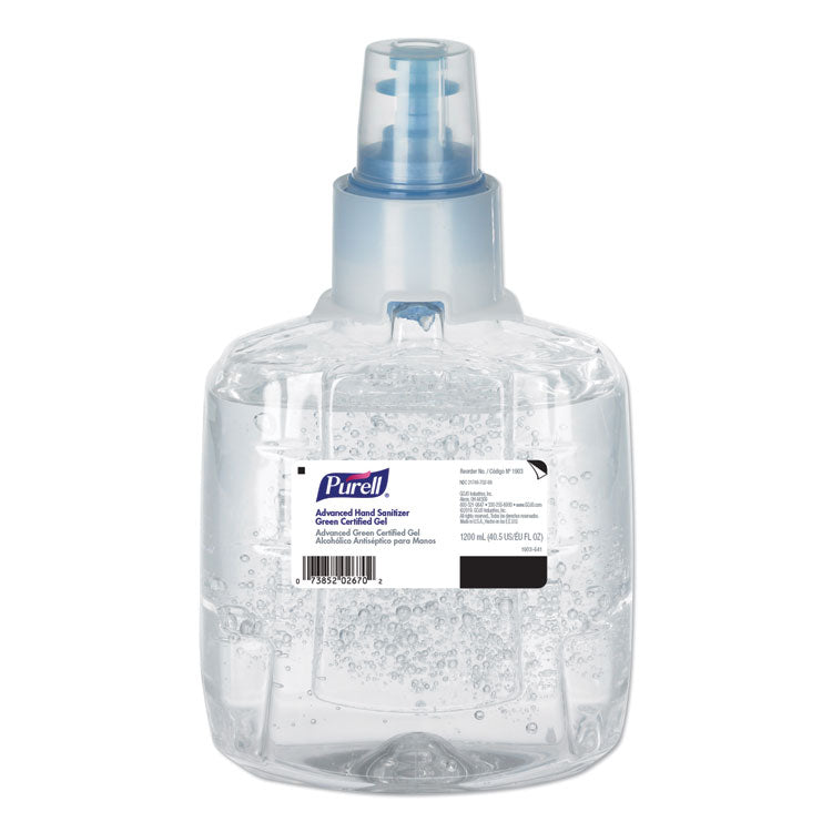PURELL - Green Certified Advanced Refreshing Gel Hand Sanitizer, For LTX-12, 1,200 mL, Fragrance-Free, 2/Carton