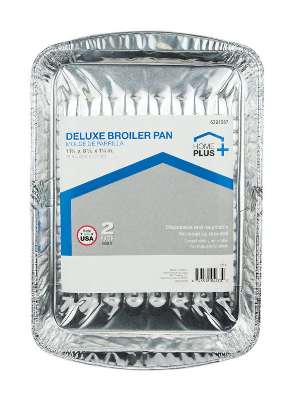 HOME PLUS - Home Plus Durable Foil 8-1/2 in. W X 11-3/4 in. L Broiler Pan Silver 2 pk - Case of 12