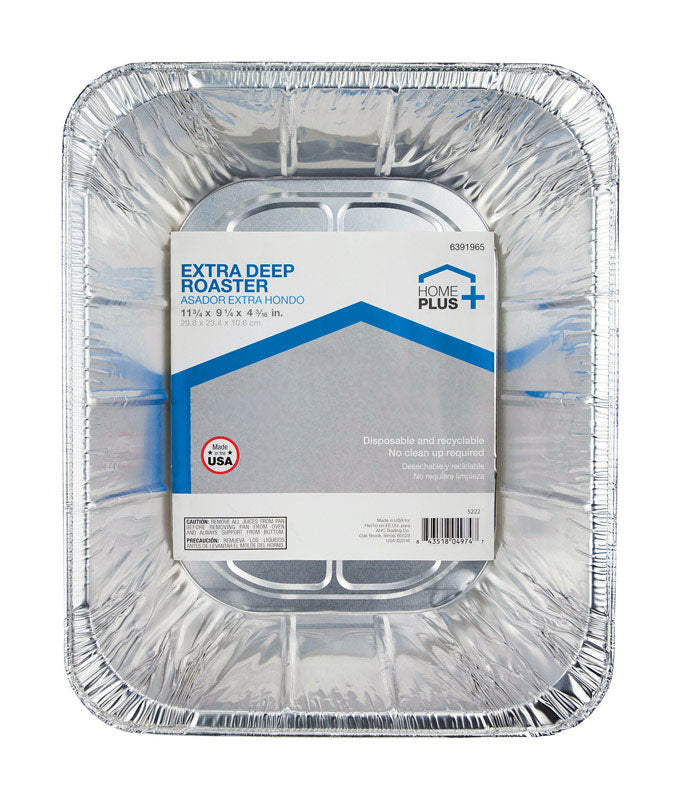 HOME PLUS - Home Plus 9-1/4 in. W X 11-3/4 in. L Deep Roaster Silver 1 pk - Case of 12