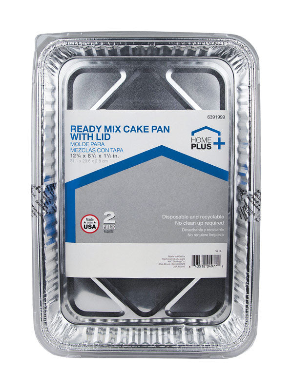 HOME PLUS - Home Plus Durable Foil 8-1/8 in. W X 12-1/4 in. L Cake Pan Silver 2 pk - Case of 12