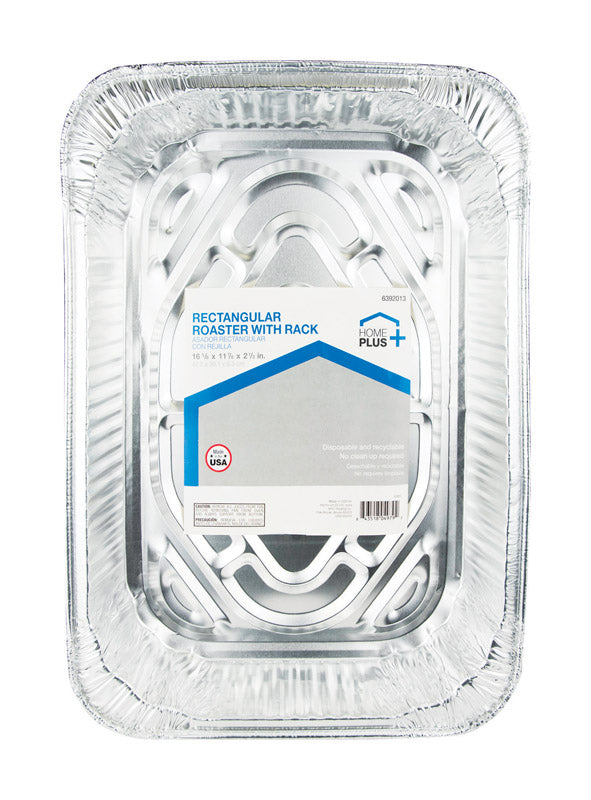 HOME PLUS - Home Plus Durable Foil 11-7/8 in. W X 16-5/8 in. L Roasting Rack and Pan Silver 1 pk - Case of 12