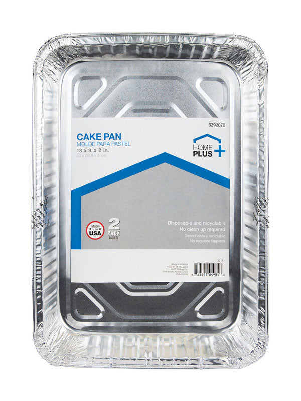 HOME PLUS - Home Plus Durable Foil 9 in. W X 13 in. L Cake Pan Silver 2 pk - Case of 12 [D47020]