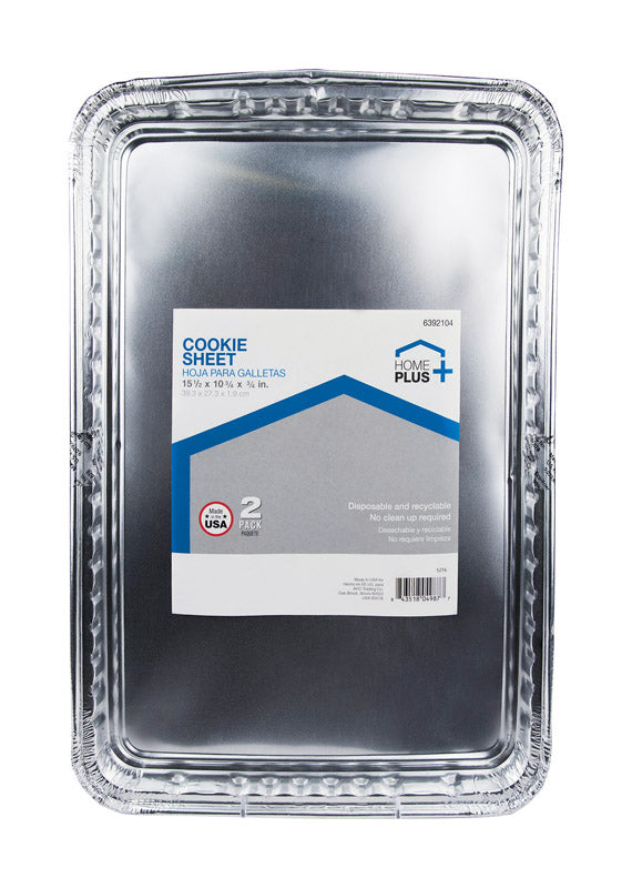 HOME PLUS - Home Plus Durable Foil 10-3/4 in. W X 15-1/2 in. L Cookie Sheet Silver 2 pk - Case of 12