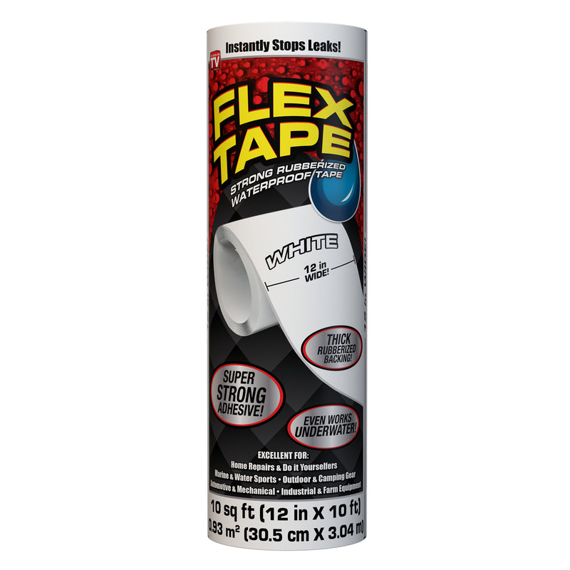 FLEX SEAL FAMILY OF PRODUCTS - Flex Seal Family of Products Flex Tape 12 in. W X 10 ft. L White Waterproof Repair Tape