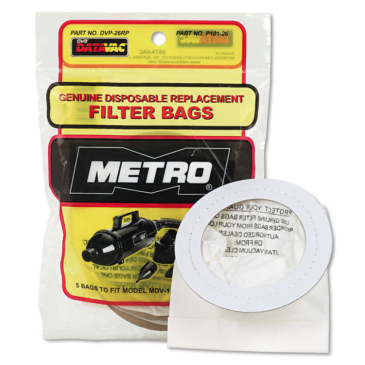 DataVac - Replacement Bags for Handheld Steel Vacuum/Blower, 5/Pack