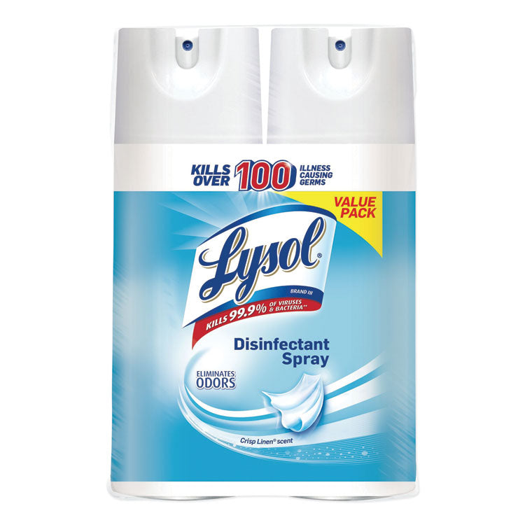 LYSOL Brand - Disinfectant Spray, Crisp Linen, 12.5 oz Aerosol Spray, 2/Pack, 6 Pack/Carton