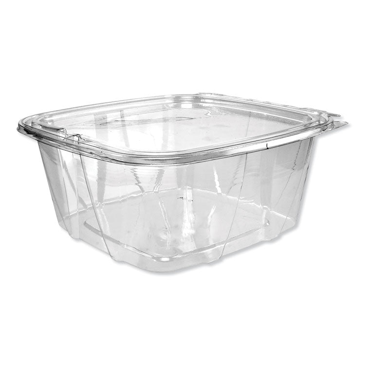 Dart - ClearPac SafeSeal Tamper-Resistant/Evident Containers, Flat Lid, 64 oz, 8.1 x 7.8 x 3.3, Clear, Plastic, 100/Bag, 2 Bags/CT