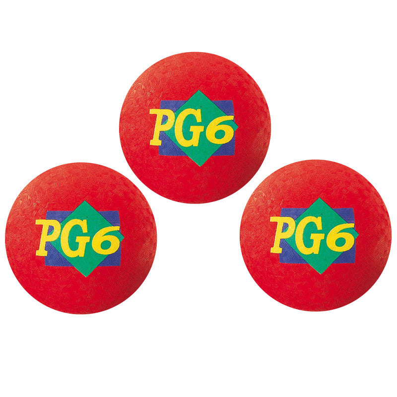 MARTIN SPORTS - Playground Ball, 6-Inch, Red, Pack of 3