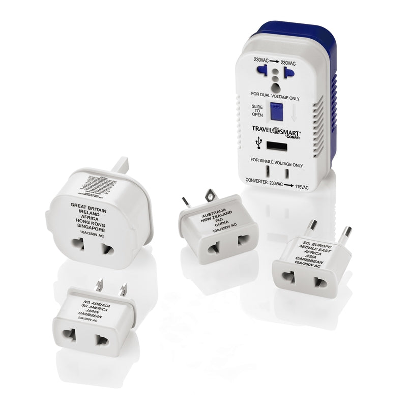 TRAVEL SMART - Travel Smart Type A/B/C/E/F/G For Worldwide Two Outlet Converter Set