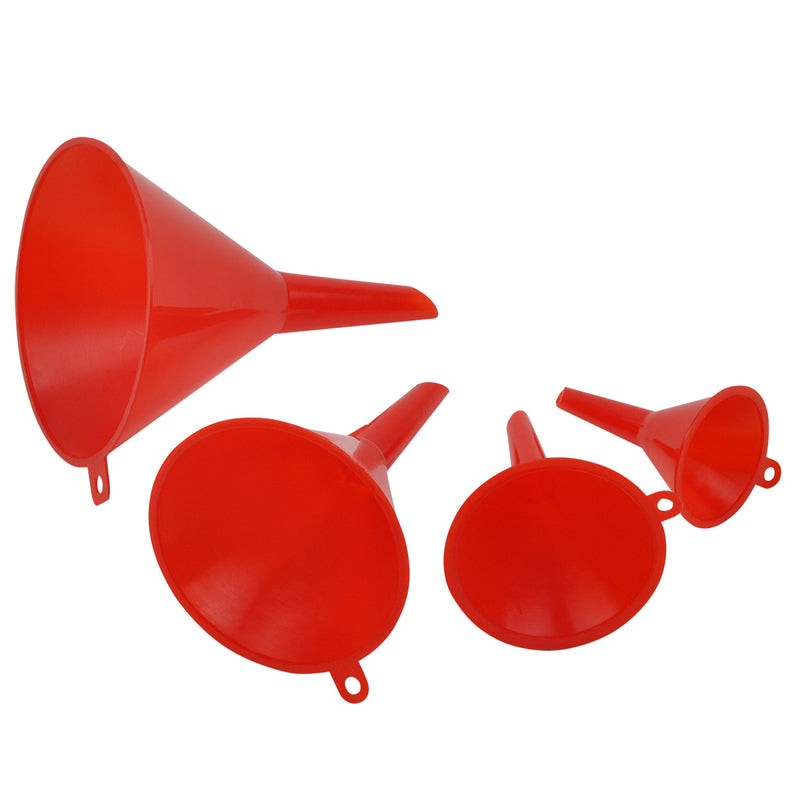 HOME PLUS - Home Plus Red Plastic Funnel Set