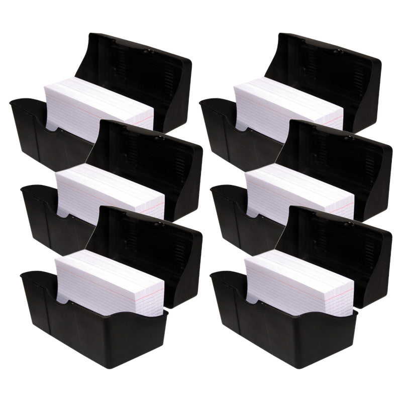 INNOVATIVE STORAGE DESIGNS - Black Index Card Holder, 4" x 6", Pack of 6