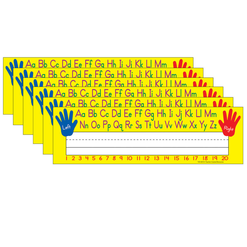 TEACHER CREATED RESOURCES - Left/Right Alphabet Name Plates, 36 Per Pack, 6 Packs