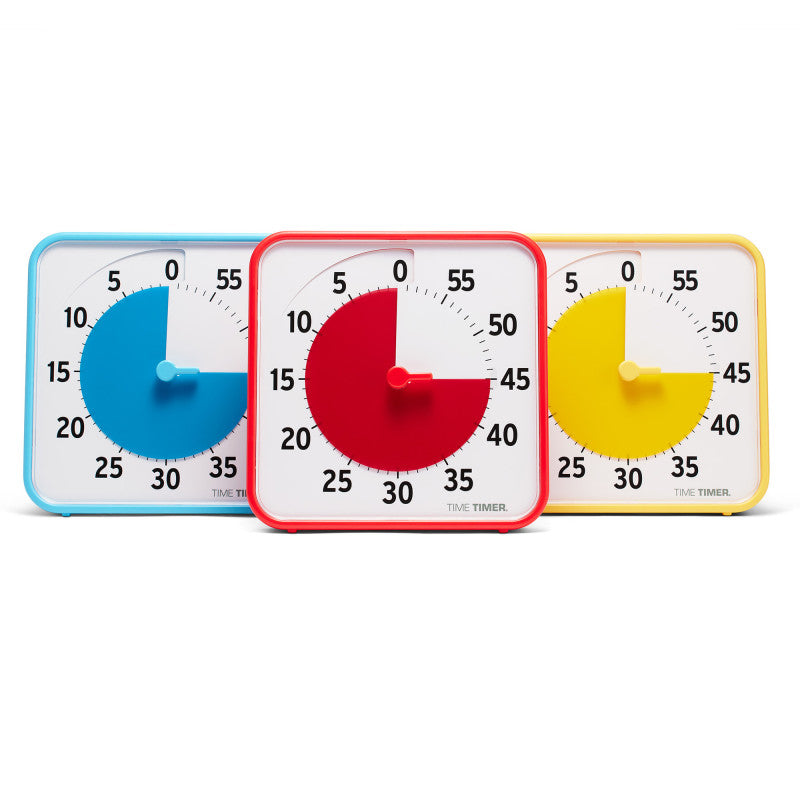 TIME TIMER - Original 8" Timer - Learning Center Classroom Set, Primary Colors, Set of 3