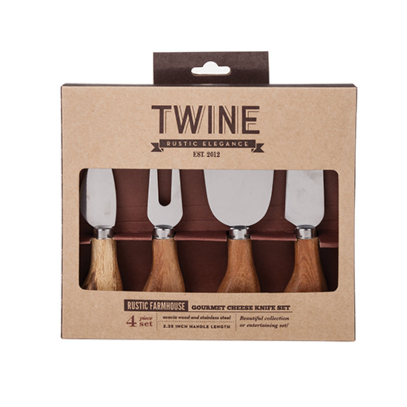 TWINE - TWINE Rustic Farmhouse Natural Stainless Steel/Wood Cheese Knives