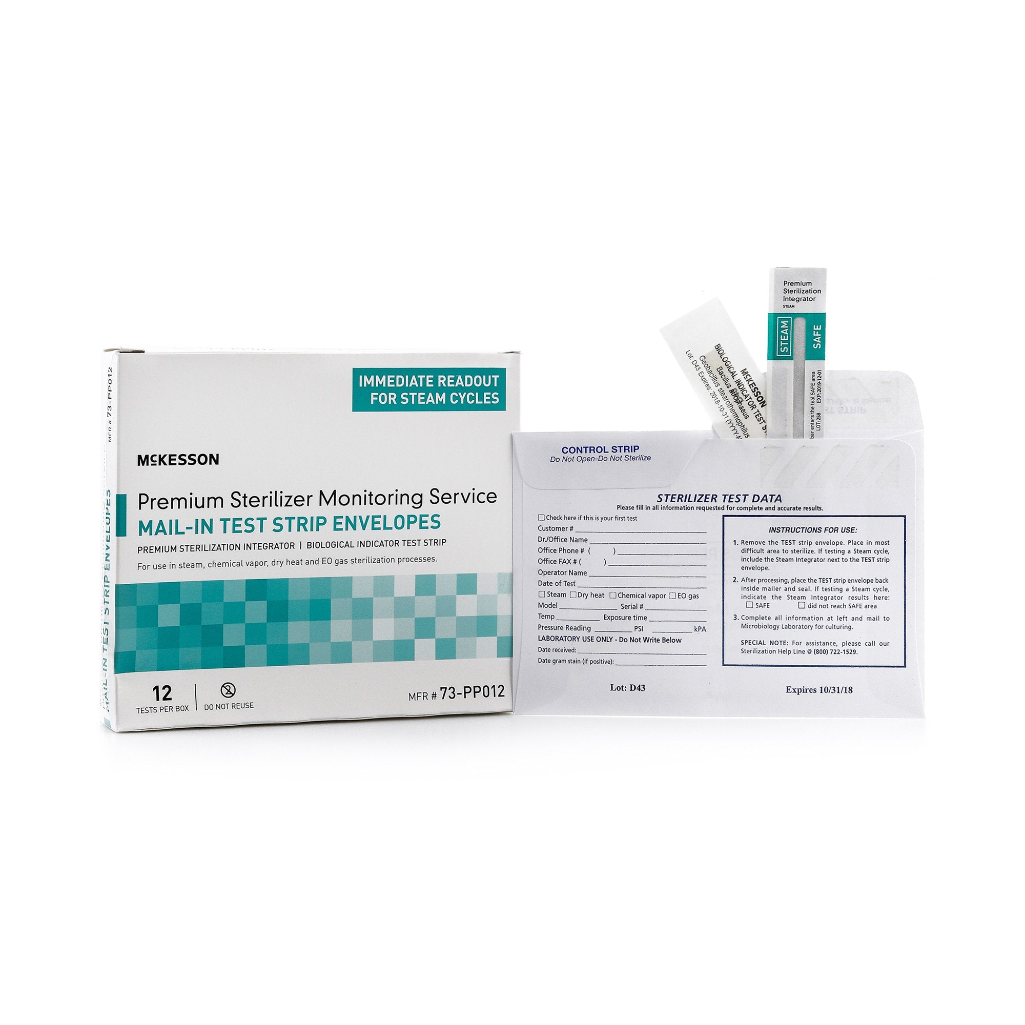 McKesson Brand - McKesson Sterilizer Monitoring Mail-In Service Steam / EO Gas / Dry Heat / Chemical Vapor [1/BX] (524532_BX)