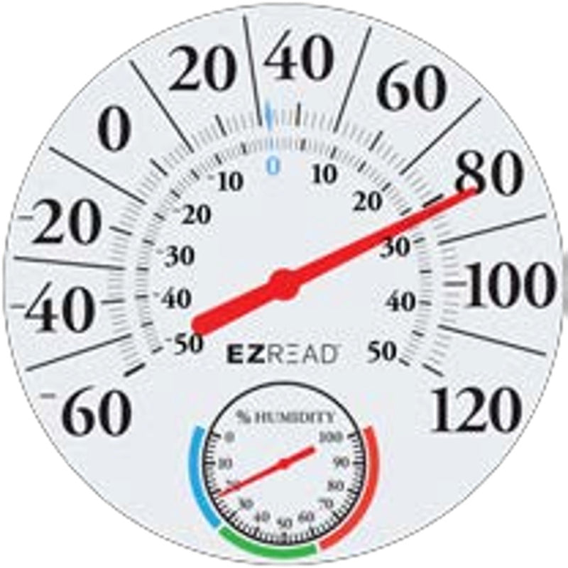 HEADWIND - Headwind EZ Read Humidity Dial Thermometer Plastic White 12.5 in.