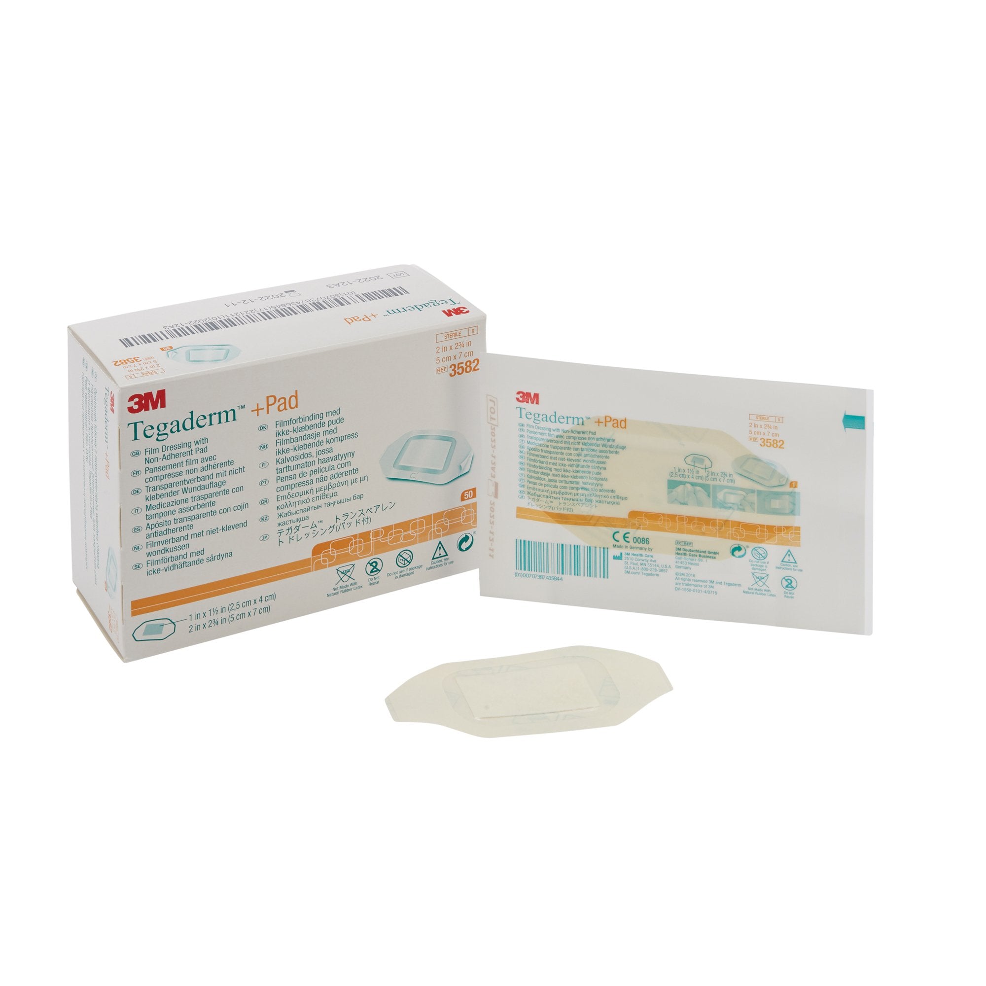 Solventum Corporation - Transparent Film Dressing with Pad 3M™ Tegaderm™ 2 X 2-3/4 Inch Frame Style Delivery Rectangle Sterile [50/BX]