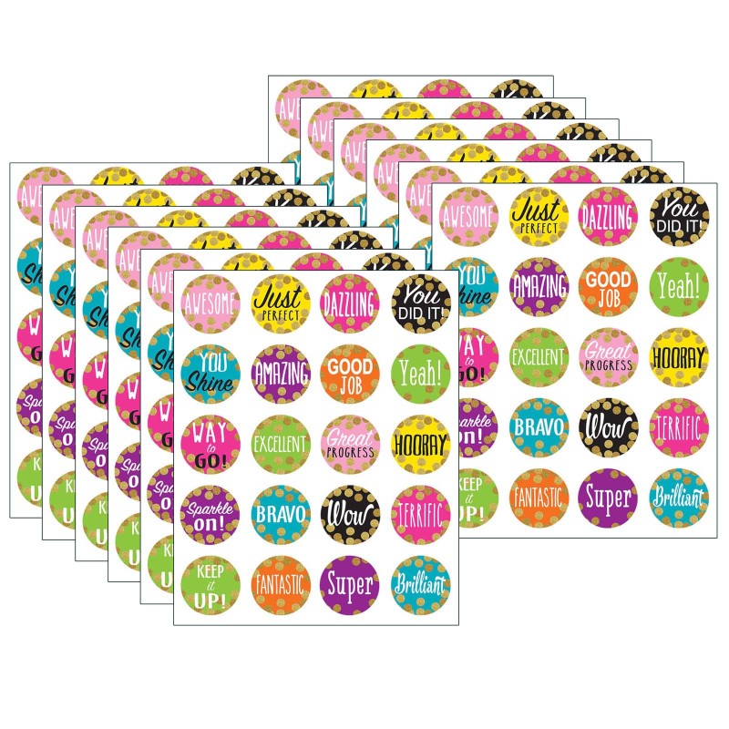 TEACHER CREATED RESOURCES - Confetti Stickers, 120 Per Pack, 12 Packs