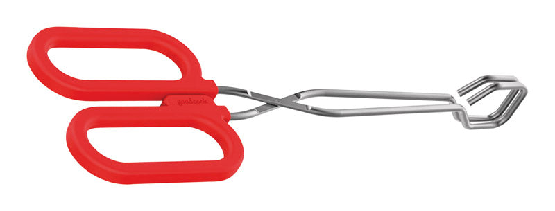 GOOD COOK - Good Cook Red/Silver Stainless Steel Tongs