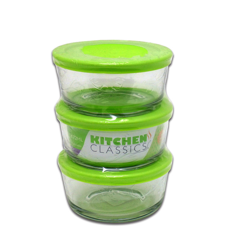 KITCHEN CLASSICS - Kitchen Classics 2 cups Clear Food Storage Container Set 3 pk - Case of 4