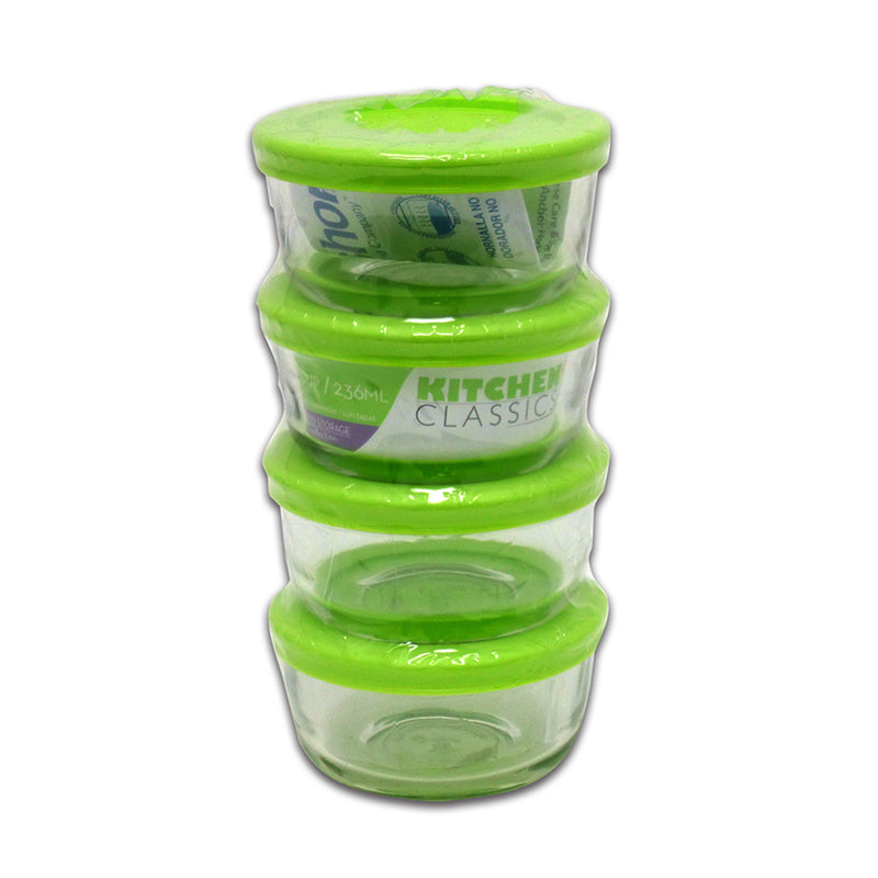 KITCHEN CLASSICS - Kitchen Classics 1 cups Clear Food Storage Container Set 4 pk - Case of 4